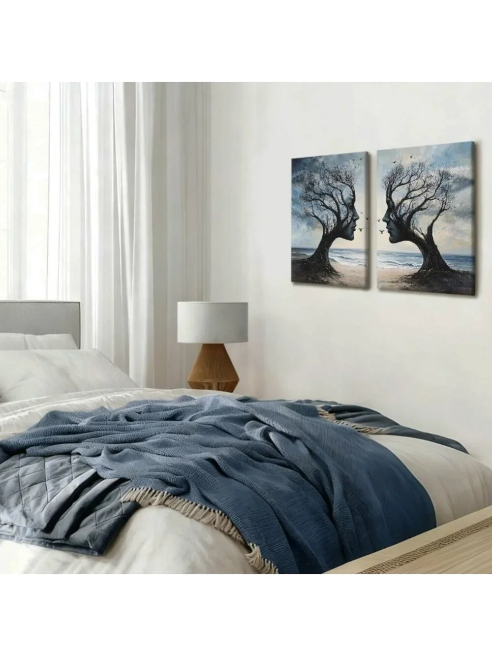 2-Piece Tree of Life Canvas Wall Art Set - Surrealist Nature Decor for Home